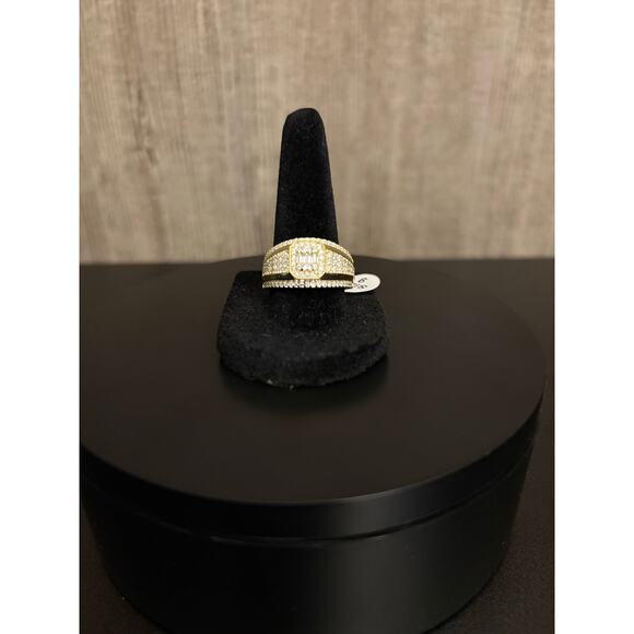 Sz. 9 - Mens 3ct Moissanite Vermeil over 925 stamped Silver Ring - Picture 2 of 6